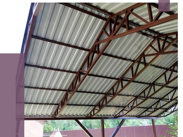 Навесы из профнастила в Светлограде от 7314 руб. | ПРОЛЁТ-Свт