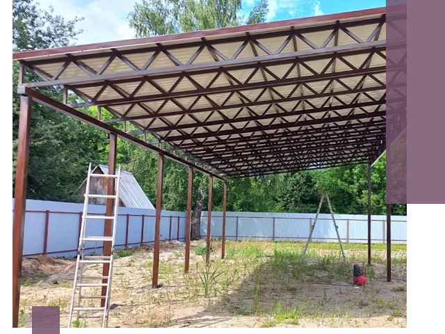 Односкатные навесы под ключ в Светлограде — изготовление и монтаж