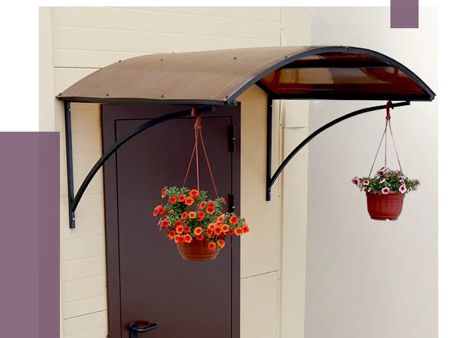 Козырьки над входом в Светлограде от 14729 руб.  | ПРОЛЁТ-Свт