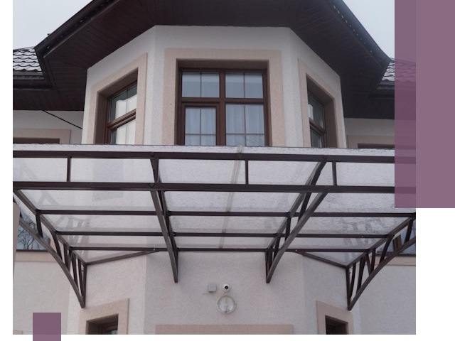 Козырьки из поликарбоната под ключ в Светлограде