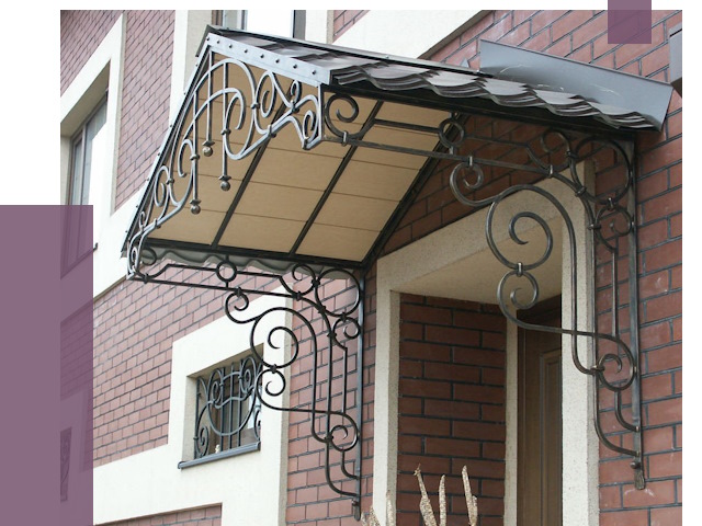 Двускатные козырьки в Светлограде под ключ от 12698 руб.