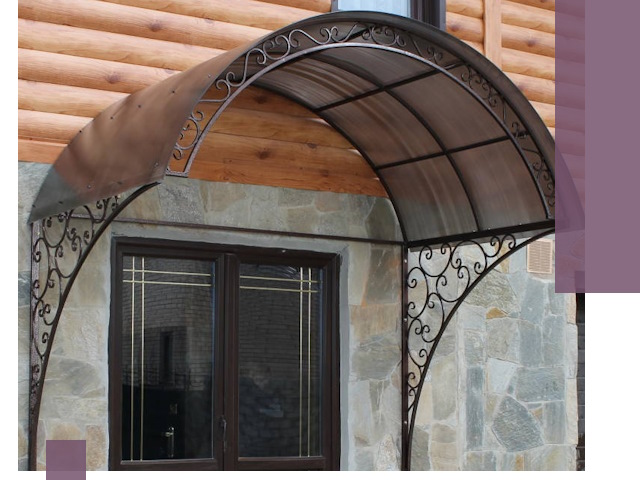 Арочные козырьки под ключ в Светлограде: изготовление и монтаж